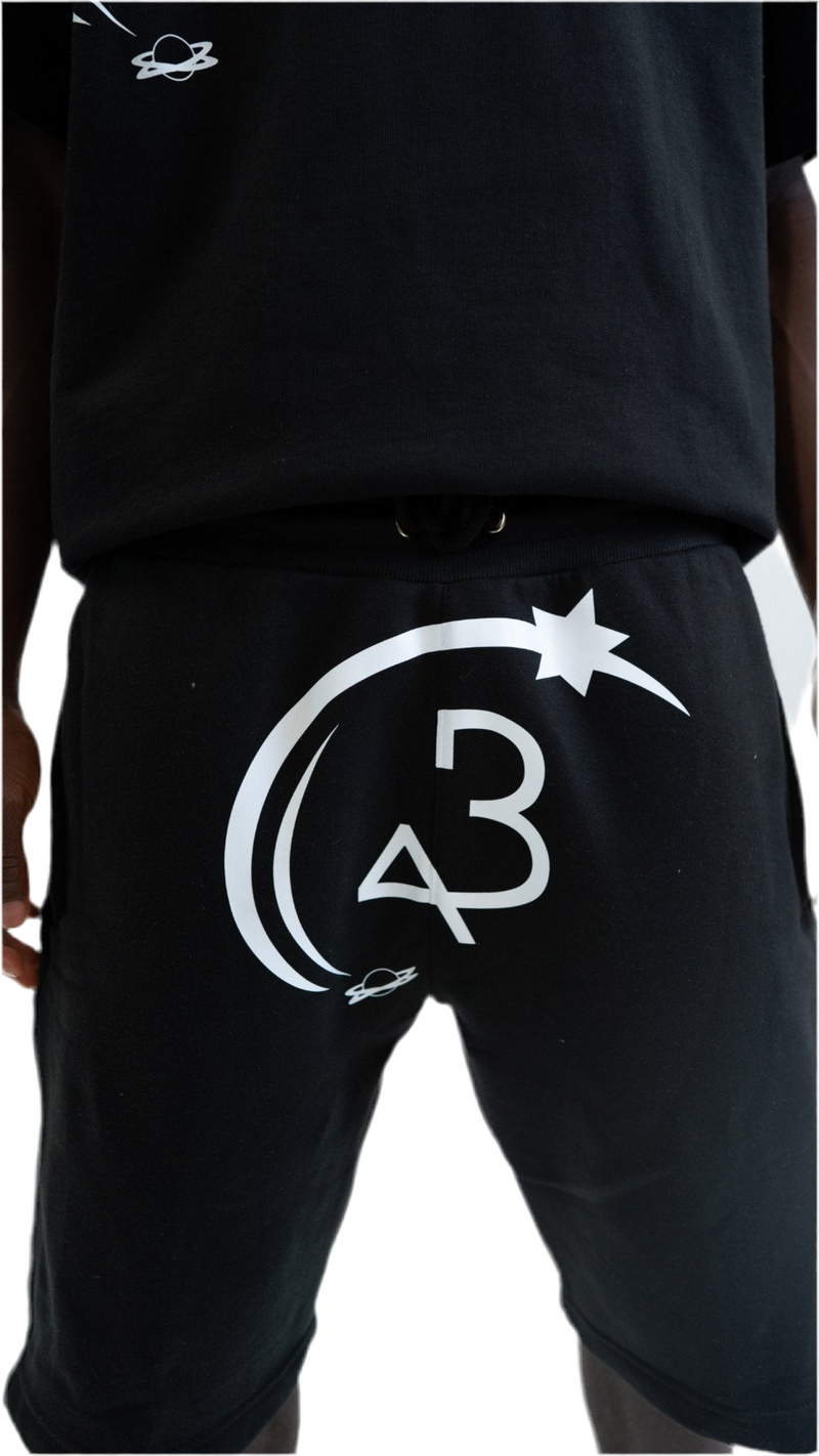 BLACK 'ASWC' SHORTS